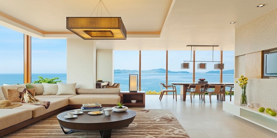 Phòng khách nhà mẫu Vinhomes Pearl Bay thông thoáng