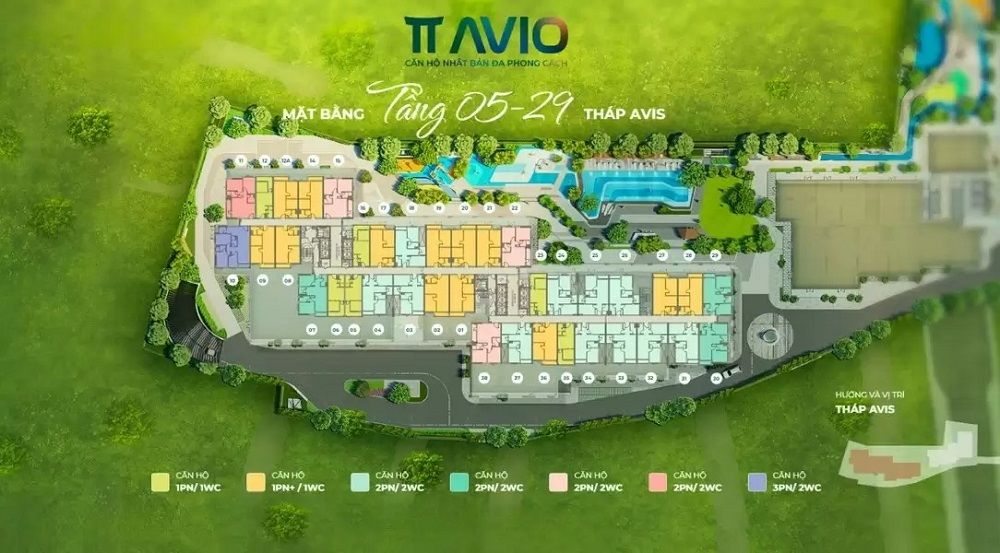 Mặt bằng bố trí căn hộ từ tầng 5 - 29