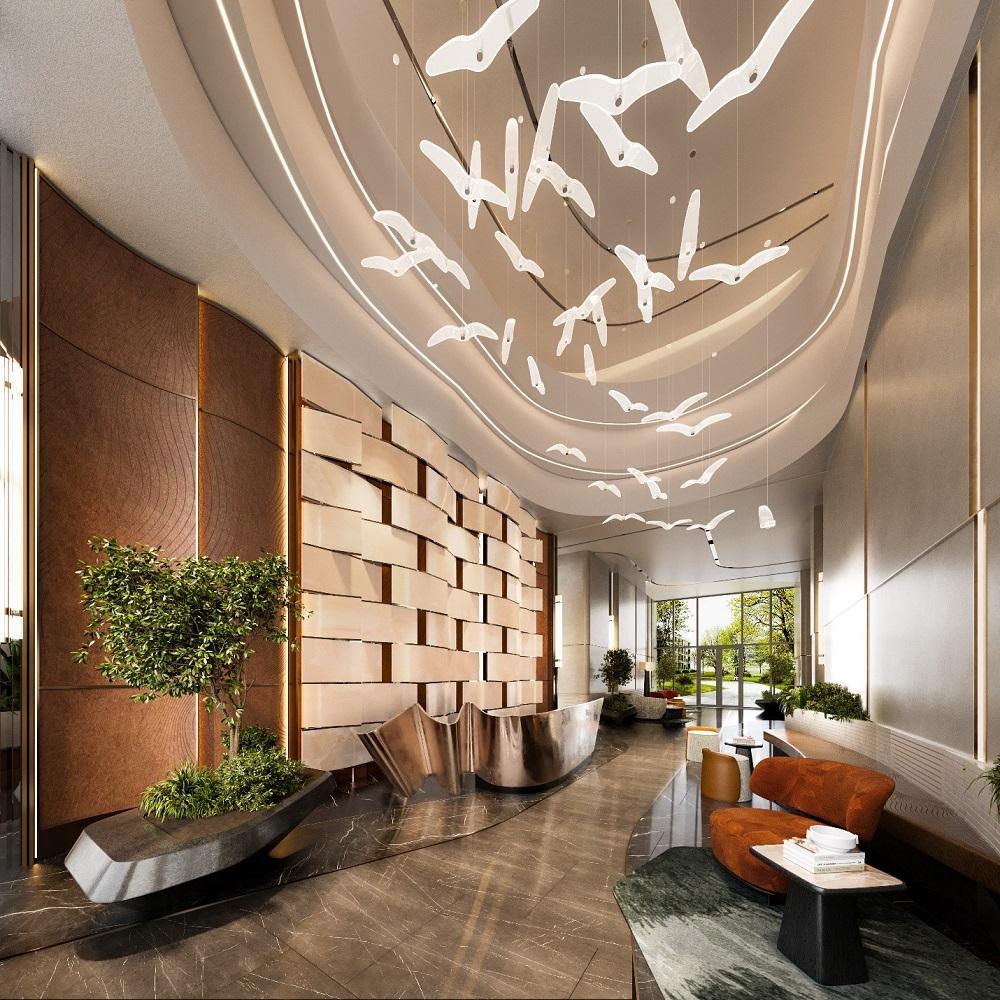 Sảnh đón khách ý tưởng “cánh chim” đẹp mắt