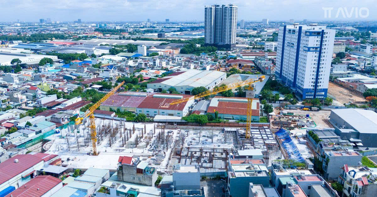 Hình ảnh thực tế tiến độ thi công dự án TT Avio Dĩ An tháng 6/2025