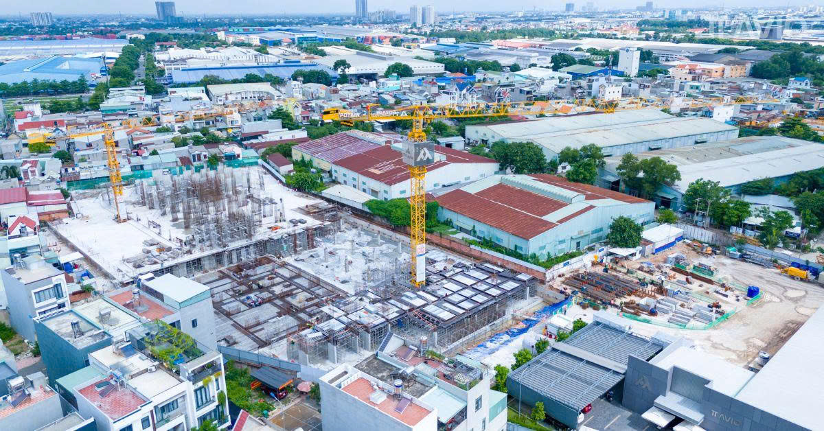 Hình ảnh thực tế tiến độ thi công dự án TT Avio Dĩ An tháng 6/2025